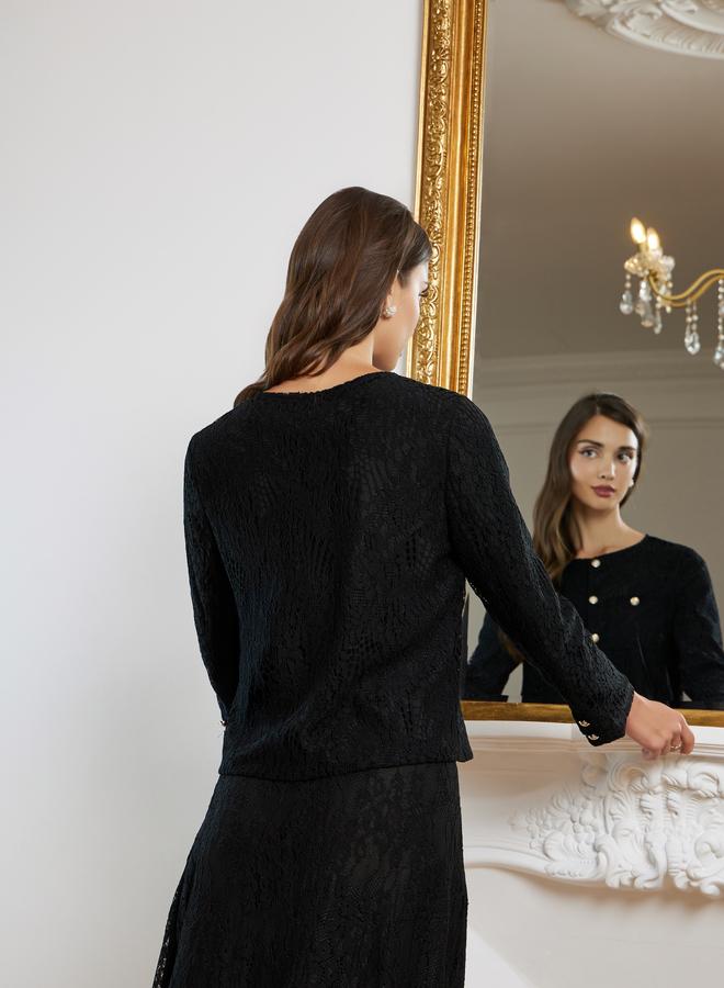 Styli Women Regular Fit Lace Overlay Jacket - Image 3